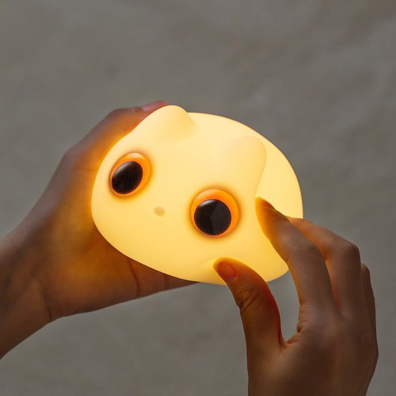 Huggwaii Orange Cat LED Squishy Tap Tap Night Light Lamp