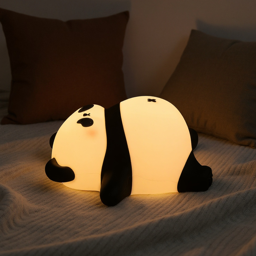 Huggwaii Napping Panda Breathing Squishy Silicone Companion Sound LED Night Light Perfect Gift