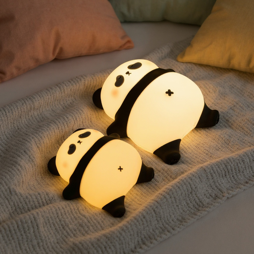 Huggwaii Napping Panda Breathing Squishy Silicone Companion Sound LED Night Light Perfect Gift