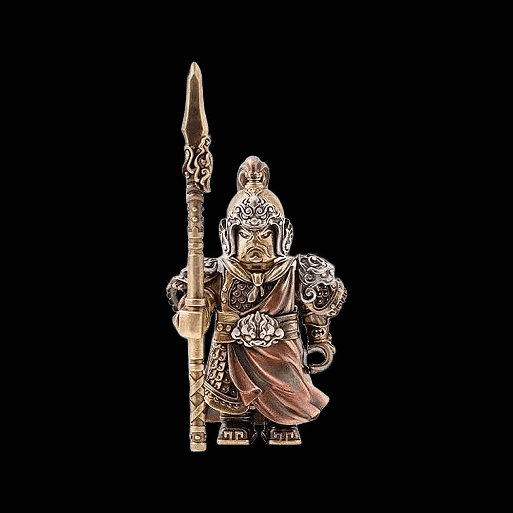 Crusader Figurine Detachable Bronze Bull-Helm Knight Statue