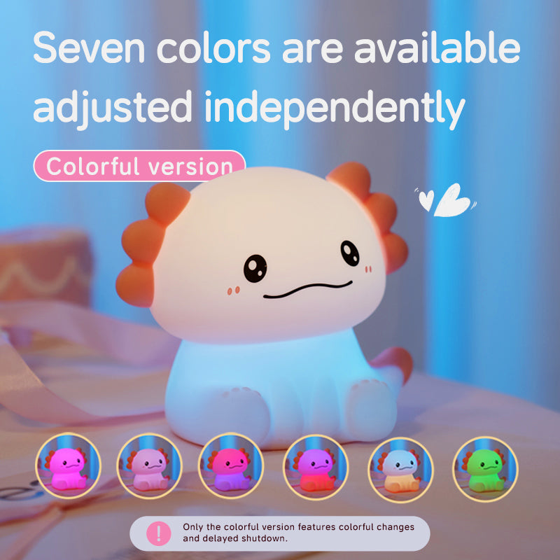 Huggwaii Axolotl Adorable Squishy Silicone Soft Night Light Lamp Best Gift for Girls Kids