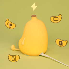 Huggwaii Squishy Silicone Banana LED Night Light - Perfect Gift for Kids and Girls