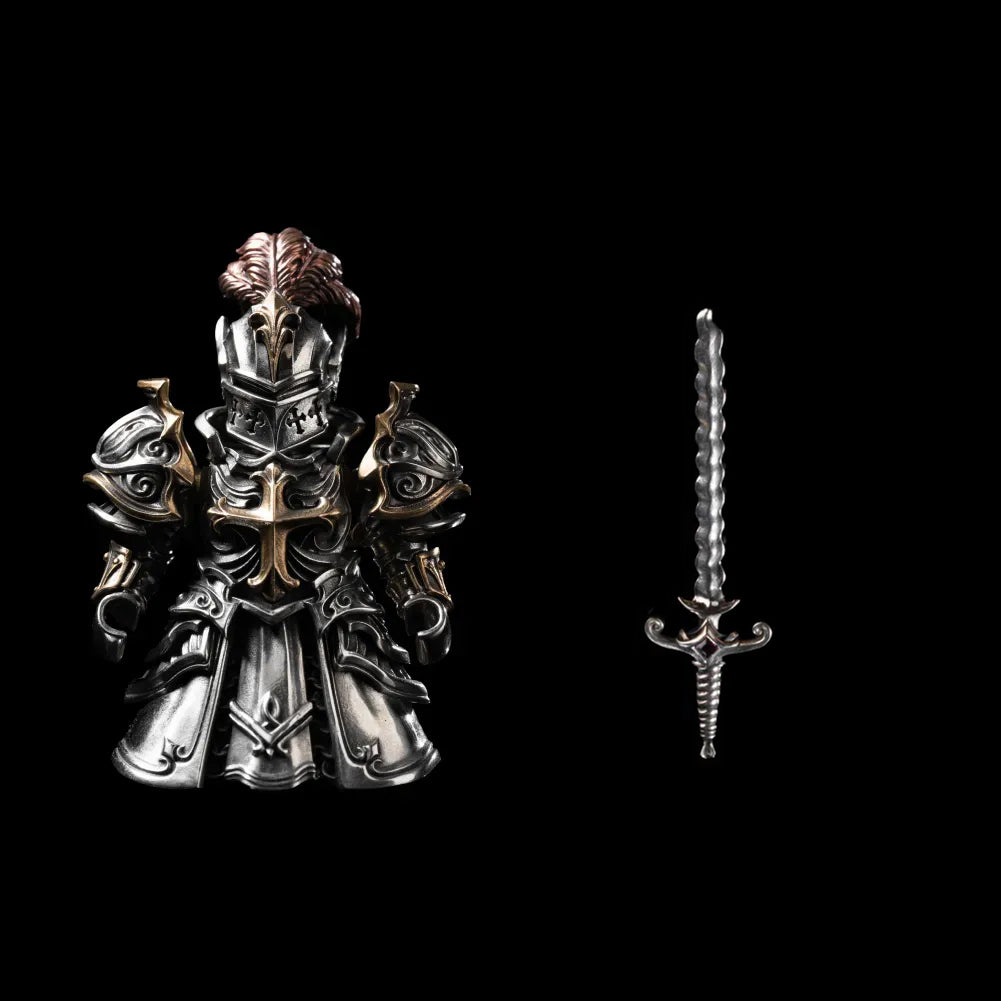 Crusader Figurine Detachable Bronze Bull-Helm Knight Statue