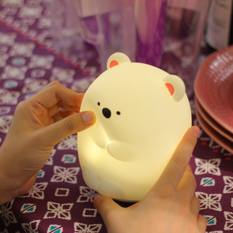 Huggwaii Squishy Silicone Hug Bear LED Night Light - Perfect Gift for Kids and Girls