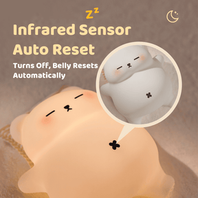 Huggwaii Breathing Bear Snuggly  Squishy Silicone Sleeping Companion Sound LED Night Light Perfect Gift
