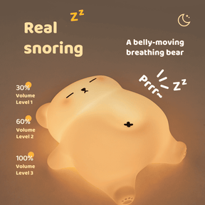 Huggwaii Breathing Bear Snuggly  Squishy Silicone Sleeping Companion Sound LED Night Light Perfect Gift