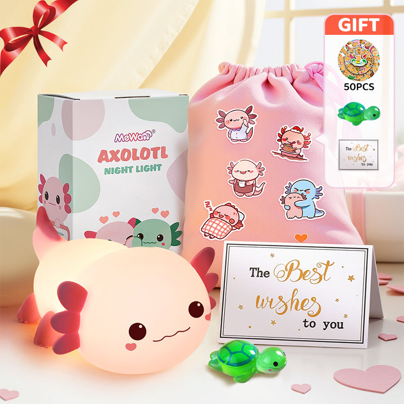 White Noise Axolotl Squish Night Light - Perfect Gift