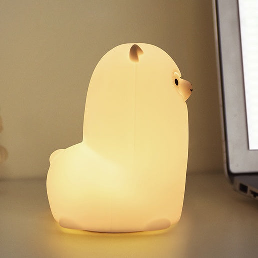 Huggwaii Squishy Silicone Alpaca LED Night Light - Perfect Gift for Kids and Girls