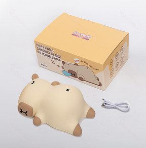 Huggwaii Sleeping Capybara Breathing Squishy Silicone Companion Sound LED Night Light Perfect Gift