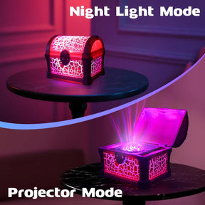 Retro Treasure Box Projection Light Bluetooth Speaker Mini Soundbox Bedroom Atmosphere Night Light Gift