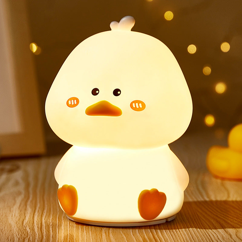 Huggwaii Squishy Silicone Shy Duck LED Night Light - Perfect Gift for Kids and Girls