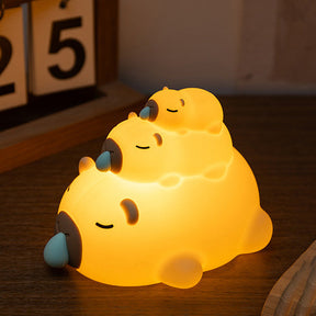 Huggwaii Stacked Capybara Night Light Triple Layer Sleepy Squishy Silicone Perfect Gift