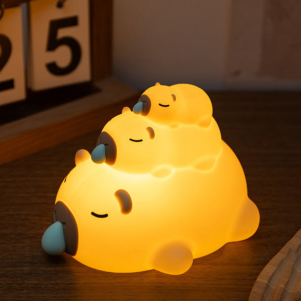 Huggwaii Stacked Capybara Night Light Triple Layer Sleepy Squishy Silicone Perfect Gift
