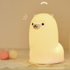 Huggwaii Squishy Silicone Alpaca LED Night Light - Perfect Gift for Kids and Girls