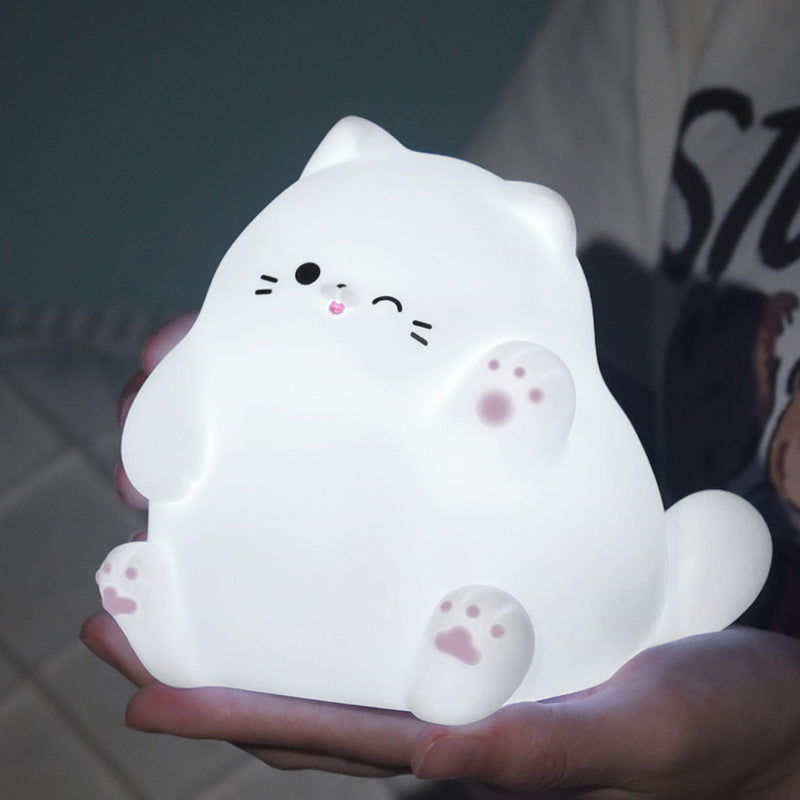 Huggwaii Squishy Silicone Waving Cat LED Night Light - Perfect Gift for Kids and Girls