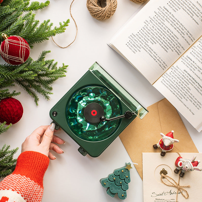 Only 1 left! Holiday Sale Christmas limited Edition Premium Blue Waves Retro Bluetooth Vinyl Record Player
