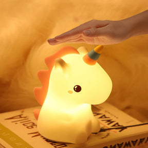 Huggwaii Squishy Silicone Unicorn LED Night Light - Perfect Gift for Kids and Girls