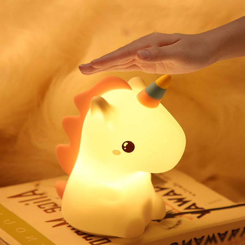 Huggwaii Squishy Silicone Unicorn LED Night Light - Perfect Gift for Kids and Girls