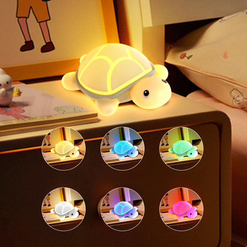 Huggwaii Squishy Silicone Cute Turtle LED Night Light - Perfect Gift for Kids and Girls