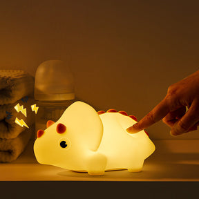 Squishy Silicone Triceratops LED Night Light - Perfect Gift for Kids and Girls