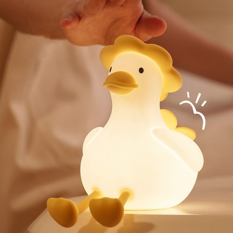 Huggwaii Squishy Silicone Hiking Duck LED Night Light - Cozy Gift for Kids and Girls