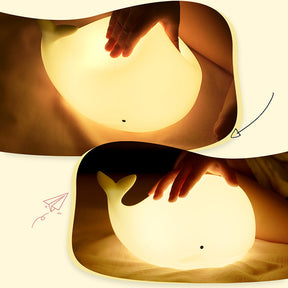 Huggwaii Squishy Silicone Whale LED Night Light - Perfect Gift for Kids and Girls