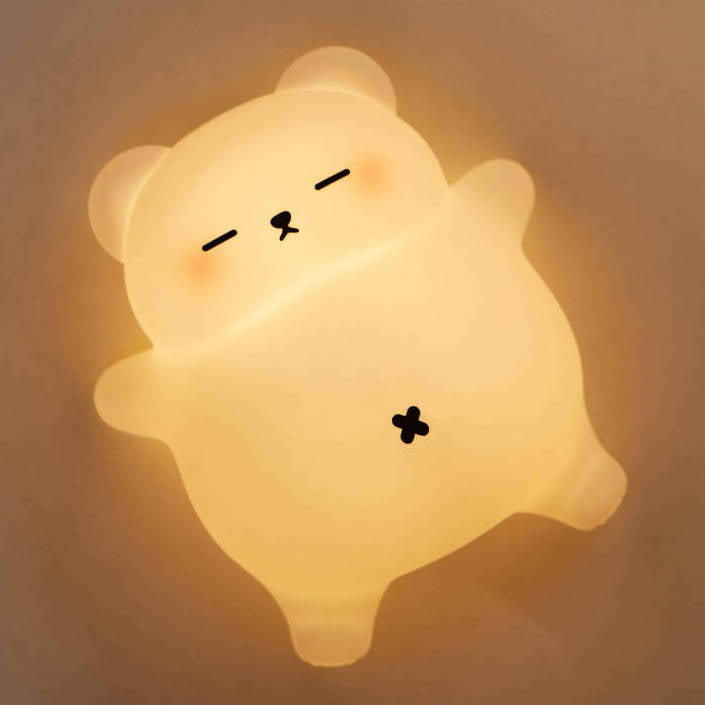 Huggwaii Breathing Bear Snuggly  Squishy Silicone Sleeping Companion Sound LED Night Light Perfect Gift