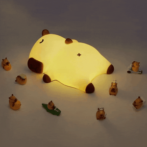 Huggwaii Sleeping Capybara Breathing Squishy Silicone Companion Sound LED Night Light Perfect Gift