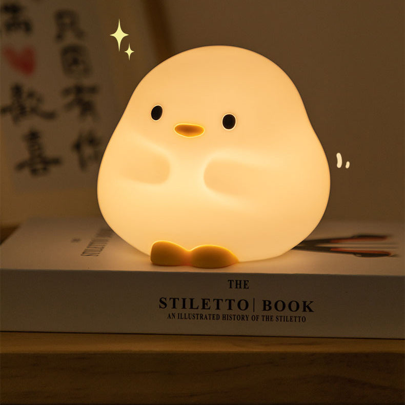 Huggwaii Snuggly Duck Night Light LED Squishy Silicone Tap Lamp Best Gift for Baby and Girl