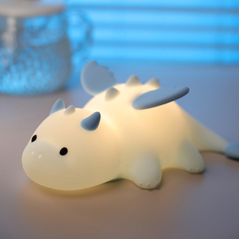 Huggwaii Squishy Silicone Cute Baby Dragon LED Night Light - Perfect Gift for Kids and Girls