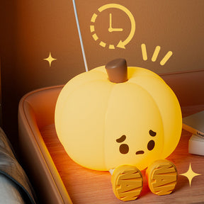 Huggwaii Pumpkin Night Light LED Squishy Silicone Tap Lamp Best Gift for Baby and Girl