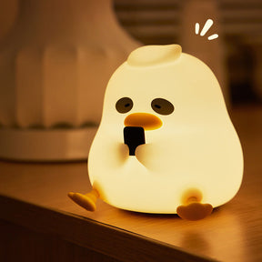 Huggwaii Squishy Silicone Night Owl Duck LED Night Light - Perfect Gift for Kids and Girls