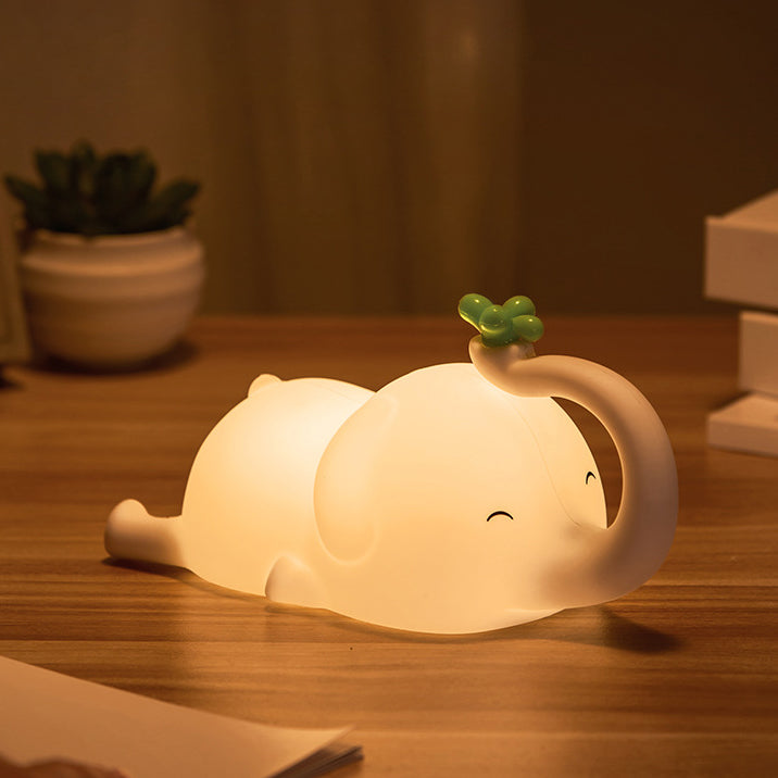 Huggwaii Squishy Silicone Flying Elephant LED Night Light - Perfect Gift for Kids and Girls