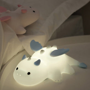 Huggwaii Squishy Silicone Cute Baby Dragon LED Night Light - Perfect Gift for Kids and Girls