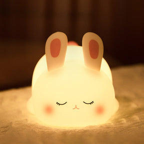 Huggwaii Squishy Silicone Cute Lying Bunny LED Night Light - Perfect Gift for Kids and Girls