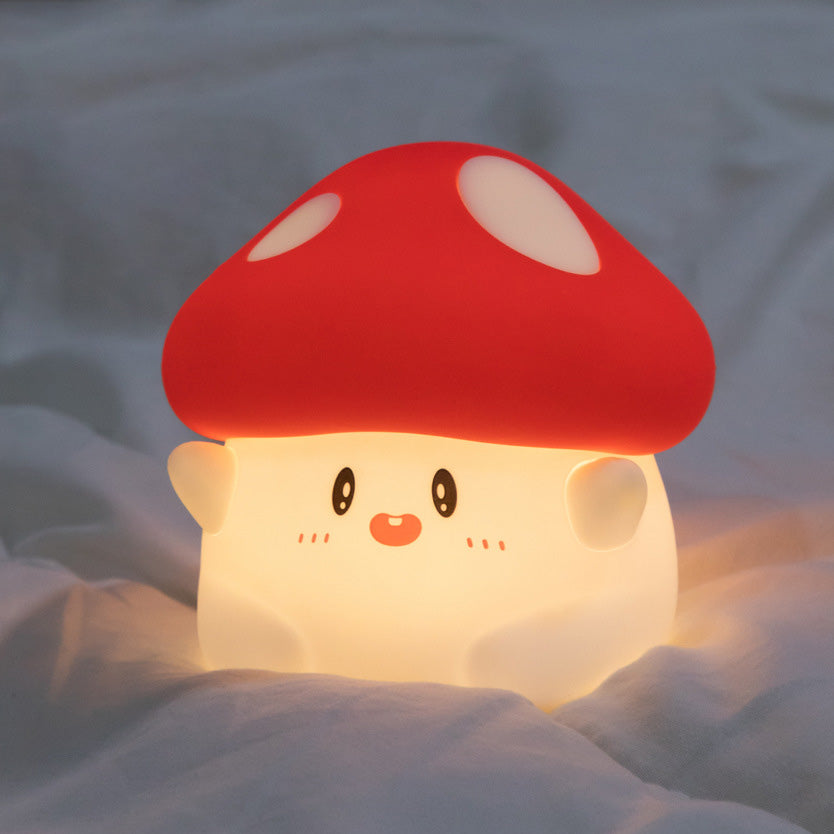 Huggwaii Squishy Silicone Adorable Mushroom LED Night Light - Perfect Gift for Kids and Girls