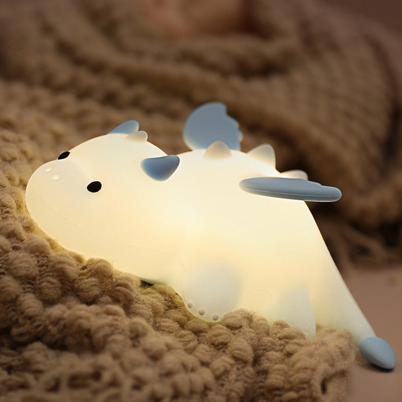 Huggwaii Squishy Silicone Cute Baby Dragon LED Night Light - Perfect Gift for Kids and Girls
