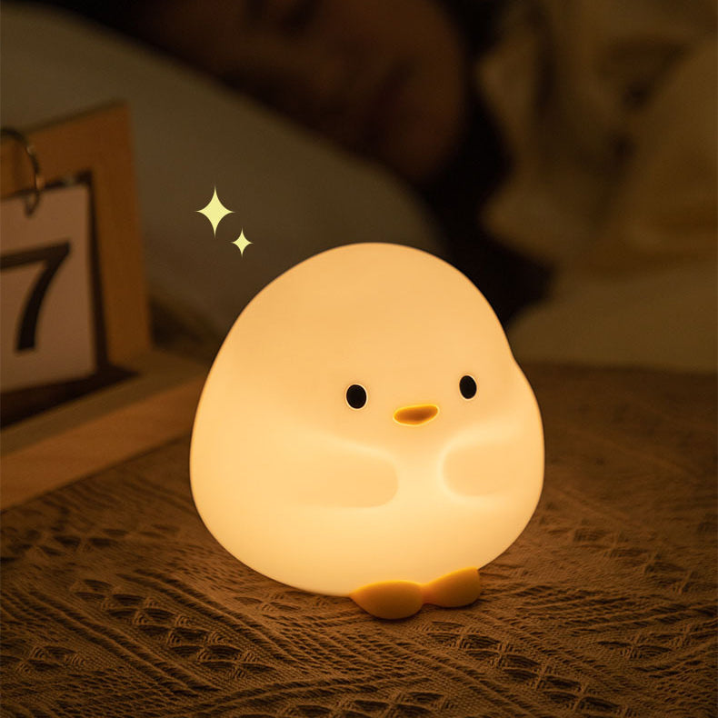 Huggwaii Snuggly Duck Night Light LED Squishy Silicone Tap Lamp Best Gift for Baby and Girl