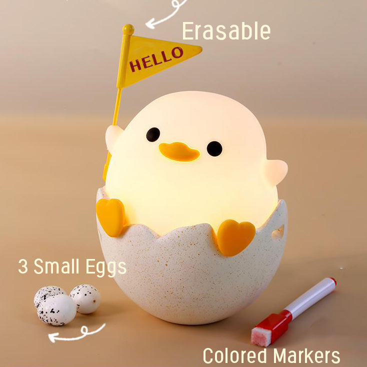 Huggwaii Cute Duck LED Squishy Night Light For Gift USB Rechargeable Duck Lamp