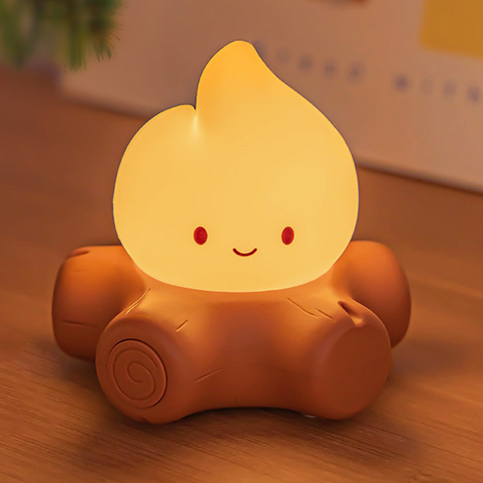 Huggwaii Campfire Silicone Squishy Cute Flame Night Light Playful Face Cozy Perfect Gift
