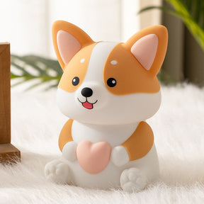 Corgi with Heart Silicone Night Light Cute Puppy Paw Pads Cozy Decor Perfect Gift