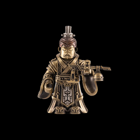 Crusader Figurine Detachable Bronze Bull-Helm Knight Statue Set
