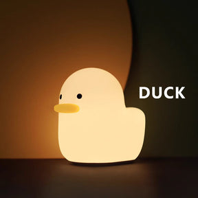 Huggwaii Squishy Silicone Duck LED Night Light - Perfect Gift for Kids and Girls
