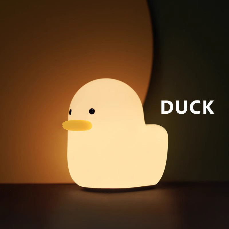 Huggwaii Squishy Silicone Duck LED Night Light - Perfect Gift for Kids and Girls